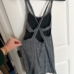 Brandy Melville Black and White Floral Mini Dress